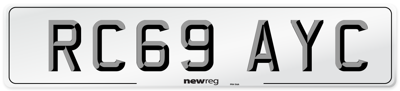 RC69 AYC Number Plate from New Reg